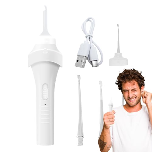 Kit de limpieza de orejas, kit de extracción de cera para la oreja, Kit de limpiador de orejas eléctricas con LED, Dispositivo portátil seguro de reutilización de reutilización para el hogar Hygiene d