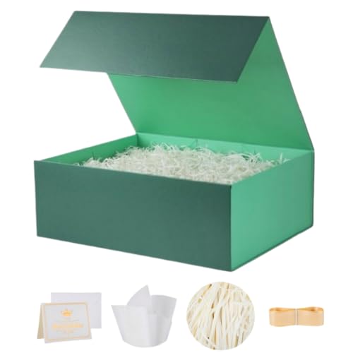 UoeRing 1 Pcs Green Gift Box 9.5x6x3 Inch with Magnetic Lid
