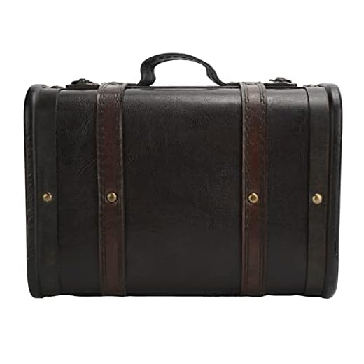 Maleta De Madera Vintage, Cofre De Almacenamiento De Tesoros Antiguos De Gran Capacidad con Ribete De Cuero, Maleta Retro Caja De Almacenamiento De Madera Decoración De Estudio Maleta De Ventana