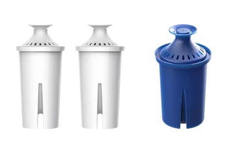 AQUA CREST Classic Replacement for Brita® Water Filter 2 Count and Upgraded Model 1 Count, Intended for Brita® Elite® Water Filter, Pitchers and Dispensers, NSF Certified