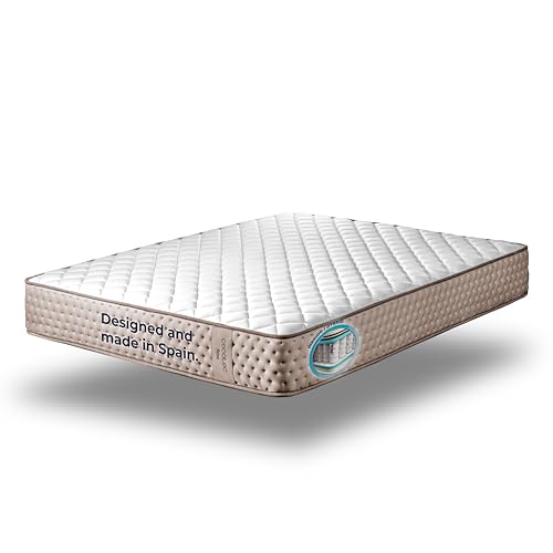 Cecotec Colchón Viscoelástico y Muelles Ensacados Flow 6790 Hybrid 100x200. Multicapa, Altura 26cm, Firmeza Media-Suave, Independencia de Lechos, Transpirabilidad, Doble Cara para Invierno y Verano