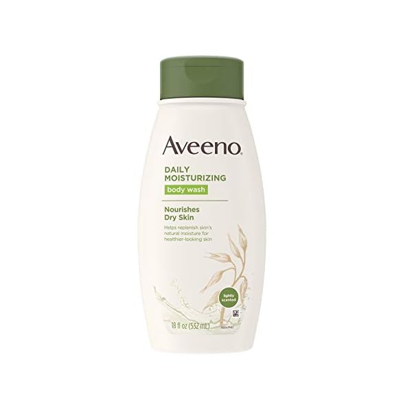 Aveeno Daily Moisturizing Body Wash for Dry Skin with Soothing Oat & Rich Emollients, Creamy Shower Cleanser, Gentle, Soap-Free and Dye-Free, Light Fragrance, 18 Fl Oz (Pack of 1)