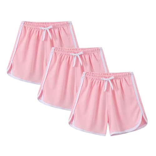 Girls 3 Pack Soccer Basketball Sports Dolphin Shorts Kids Toddler Athletic Running Shorts Drawstring Cotton Short Pants