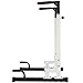 BalanceFrom Steel Frame Multi Functional Home Gym Exercise Fitness Dip Stand Station with Adjustable Height, 500 Pound Capacity, White