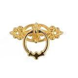 Drawer Handle Retro Zinc Alloy Door Handle Furniture Knobs Door Knocker Pull Handle Antique Cabinet Handle(Gold)