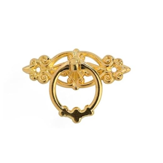Drawer Handle Retro Zinc Alloy Door Handle Furniture Knobs Door Knocker Pull Handle Antique Cabinet Handle(Gold)