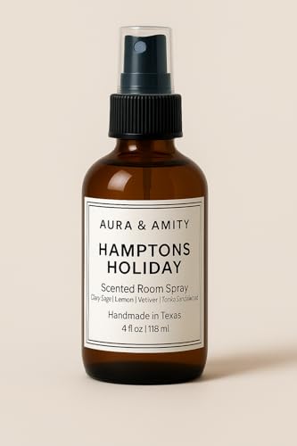 Image of Aura & Amity Premium Room & Linen Spray - Handmade Luxury Fabric & Home Fragrance Mist, Long-Lasting & Eco-Friendly (Hamptons Holiday)