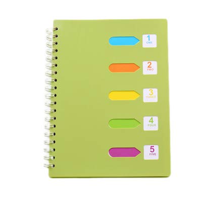 Amazon | Chris.W 5科目ノートブック 仕切りインデックスタブ付き