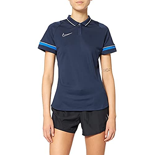 Polo Nike Academy 21 femme blanc en tissu respirant coupe sport standard