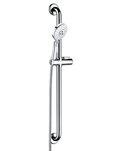 Stainless Steel Grab Bar Set – Includes Handheld Shower Head with extra long