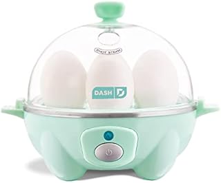 DASH Rapid Egg Cooker: 6 Egg Capacity Electric Egg Cooker for Hard Boiled Eggs, Poached Eggs, Scrambled Eggs, or Omelets with Auto Shut Off Feature - Aqua, 5.5 Inch (DEC005AQ)