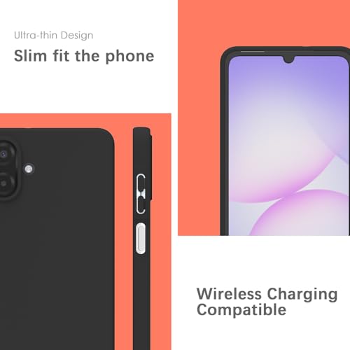 Image of YATWIN Silicone Case for Samsung Galaxy A07 4G, Soft-Touch, Shockproof, DustProof, Antiskid Phone Cover for Samsung Galaxy A07 4G - Black