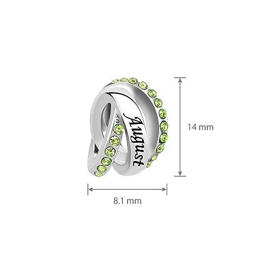 Image of LSxAB Birthstones Charms fits Pandora Bracelet for Women Happy Birthday to January-December Charm for Bracelet Necklace Pendant for Women Jewelry