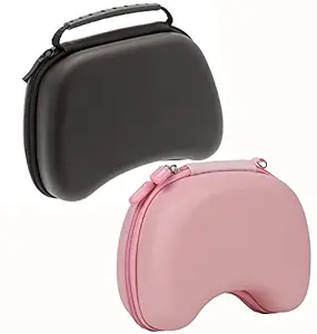 Stealodeal Universal Travel FLCCASE PU Pink & Black Game Controller Carrying Case Gaming Accessory Case PS3, PS4, PS5 (Combo of 2)