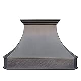 SINDA Island Mount Copper Range Hood, Hammered Copper Kitchen Oven Hood with Efficient Range Hood Insert, 36'Wx48'H, H3SL-OI3648