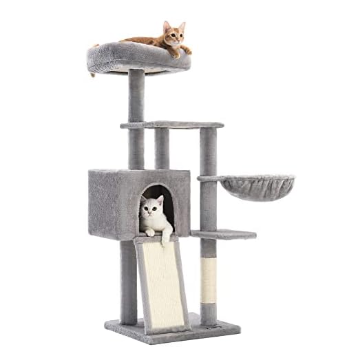 Feandrea krabpaal: De 20 Beste keuzes voor katten 6 FEANDREA Krabpaal, 135 cm kleine krabpaal, meerlaagse pluche krabpaal met afwasbare, afneembare zitstok, krabpaal, mand, grot, Lichtgrijs