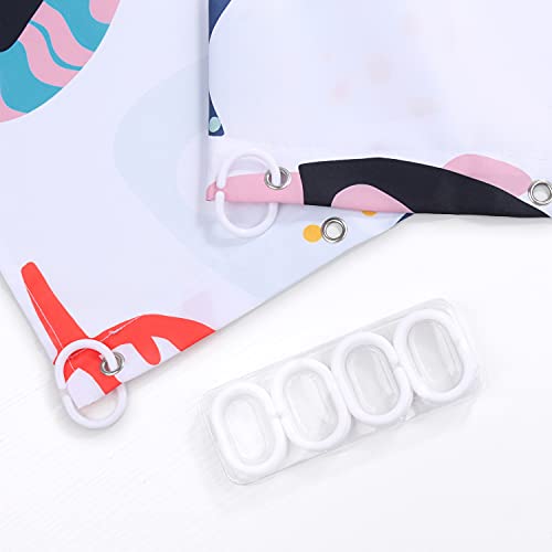 Rosielily Fish Shower Curtain, Kids Bathroom Shower Curtain, Cartoon Fish Shower Curtain With 12 Hooks, Waterproof Colorful Animal Cartoon Fish Bathroom Decor, 72X72 Inch #TOP4