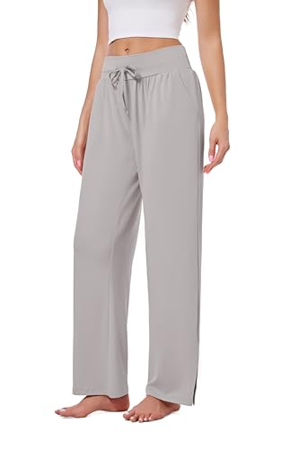 3 Pack Women's Lounge Pants Wide Leg Yoga Sweatpants with Pockets High Waisted Drawstring Lounge Loose Workout Jogger2