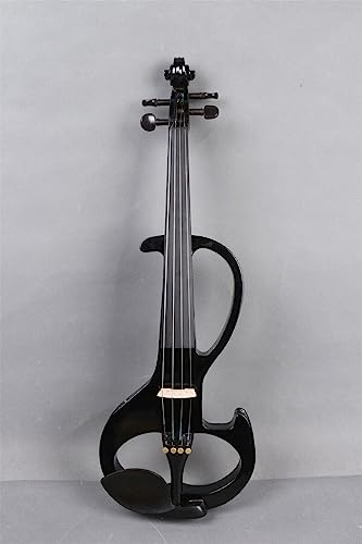 Violino Elétrico 4/4 Violino Elétrico Silencioso de Madeira Maciça Violino Elétrico com Escala de Ma