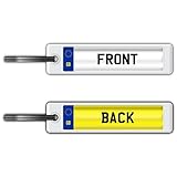 High-quality keyring Designed and made right here in the UK Custom text on both sides Uses the proper license plate font Custom colours available on request