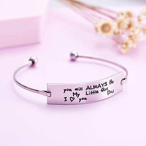 Melix Home Daughter Gifts from Dad You'll Always Be My Little Girl Bangle Daughter Birthday Present3