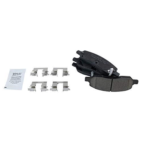 Image of TRQ Rear Brake Pad and Rotor Set Ceramic Rotors Parking Shoe Compatible with 2006-2010 Cadillac DTS