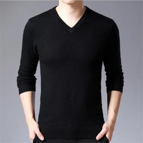 Men's Fashion V-Neck Casual Knitted Pullover Bottoming Slim Fit Long-Sleeved Sweater2