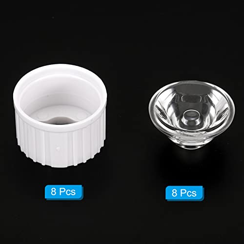 Image of PATIKIL 20mm LED Lens 20 Degree with Plastic Holder, 8 Set Acrylic Optical Lenses for 1W 3W High Power LED Light, White /Transparent