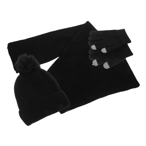 Moufles chaudes tactiles et bonnet noir pour vos sorties shopping en hiver