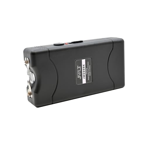 Mini 98 000 000 Stun Gun - Rechargeable Self Protection Flashlight Stun Gun with Metal Disable Pin Belt Clip & USB Charging Cord - Personal Protection for Women Keychain-Ready (Black)