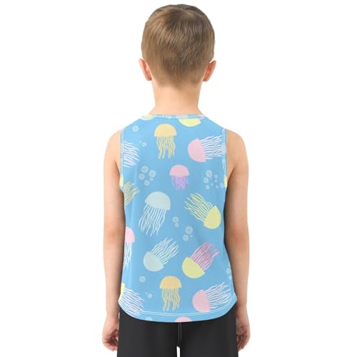 J JOYSAY Cartoon Jellyfish Bubble Boys Tank Top Sleeveless Muscle Shirts Quick Dry Kids T-Shirts 3-15T3