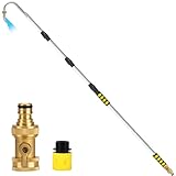 Orvella Gutter Cleaning Tools, 16ft(24ft Reach) Gutter Cleaner Tools From the Ground with Hose Attachment, Rain Gutters Cleaning Wand with Heavy-Duty Head for 2nd Story House