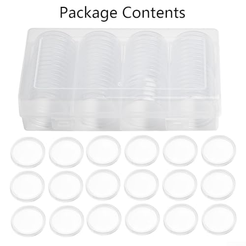 Contenedor transparente redondo para monedas 40mm miniatura 3