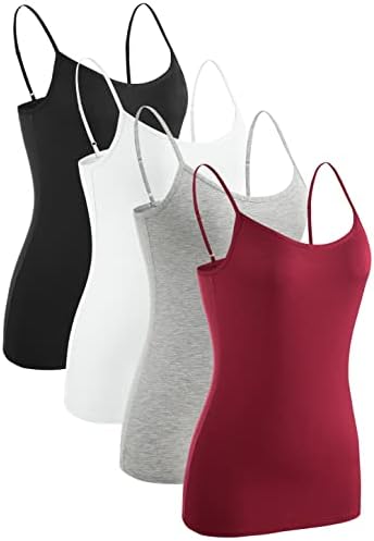 Rosyline 4 Piece Women Camisole Basic Undershirt Adjustable Spagh...