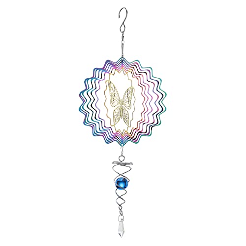 Mogokoyo Girador de viento colgante de mariposa, carillones de viento giratorios 3D, esculturas de viento, hiladores de viento colgantes para patio y jardín, decoraciones cinéticas de arte para patio Cover
