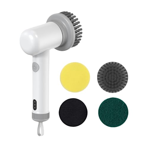 電動バスタブスクラバー、パワークリーニングブラシ、交換用ヘッド付き充電式マシン、家庭用スピードモード、USB給電、9.25x4.6x3.0インチ、女性、男性、主婦用。