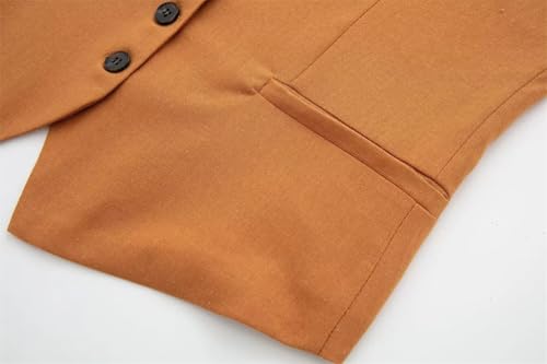 Women 2 Pieces Sets Plain Linen Tops Vest And Shorts Casual Business Waistcoat And Shorts3