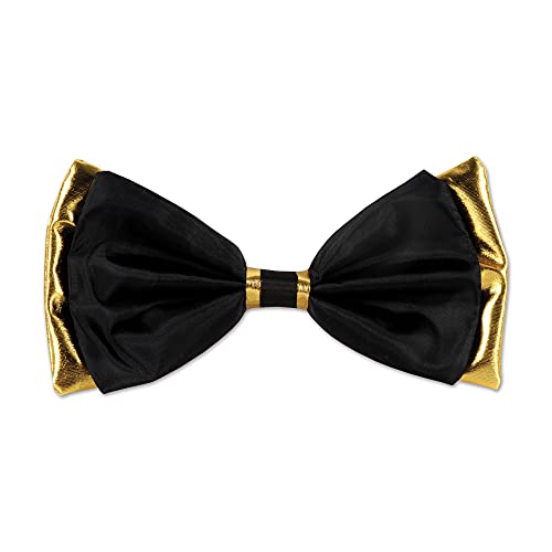 Nœud papillon noir et doré en tissu élégant pour homme et costume de cérémonie