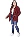 Agnes Orinda Women's Plus Size Stand Collar Drawstring Utility Jacket 4X Burgundy