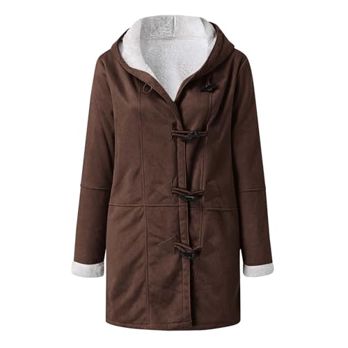 Piuwrlz Cozy Brown Faux Suede Long Winter Coat for Women - Perfect for Chilly Days! - Image 3