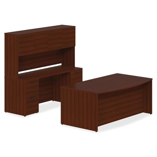 Lorell PD3066RSPMY Prominence 2.0 Mahogany Laminate Box/Box/File Right-Pedestal Desk thumb #6