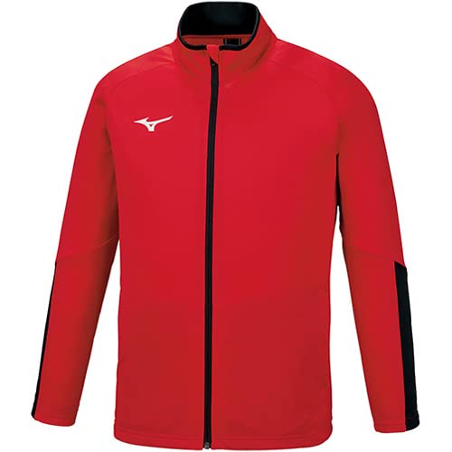 [ミズノ] トレーニングウェア TEAMライン ソフトニットジャケット 32MC1160 チャイニーズレッド×ブラック 2XL