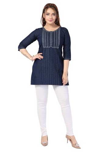 Image of DARIKA Denim Kurtis for Women in Small & Plus Size.