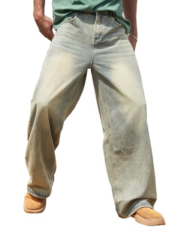 Men's Baggy Straight-Leg Hip Hop Jeans