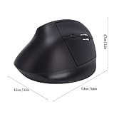 Erchineko Mysz Ergonomiczna 2,4 GHz, 6 Przycisków Bezprzewodowa Pionowa Mysz Optyczna do Pracy, Regulacja 800 1200 1600 DPI, Kompatybilna z Komputerem, Laptopem, Komputerem Stacjonarnym