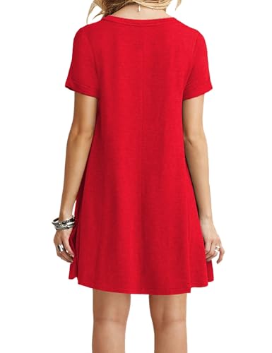 Image of TOPONSKY Women's Casual Plain Simple Loose Flowy Short-Sleeve T-Shirt Dress