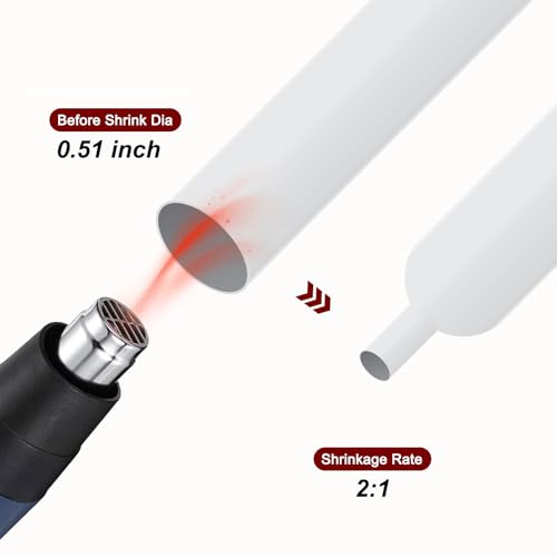 Gaine thermorétractable 1.3 cm blanche DMiotech pour vos câbles