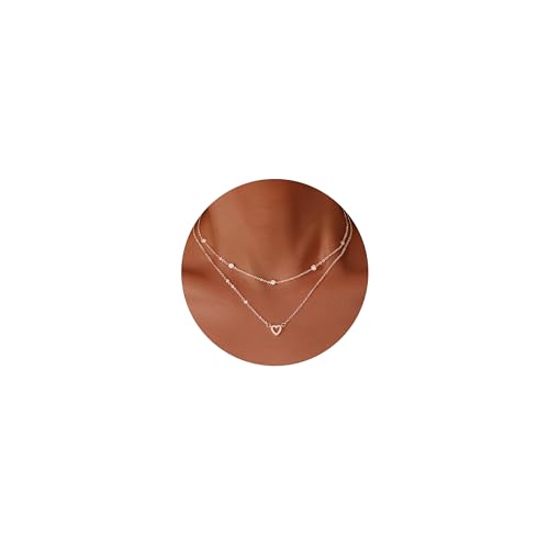 Heart Necklaces for Women, Dainty 14K Gold/Silver Plated Necklace Cute Tiny Gold Diamond Infiniy Heart Pendant Jewelry, Ideal Gifts for Mothers Day Valentines Day Birthday Christmas Graduation