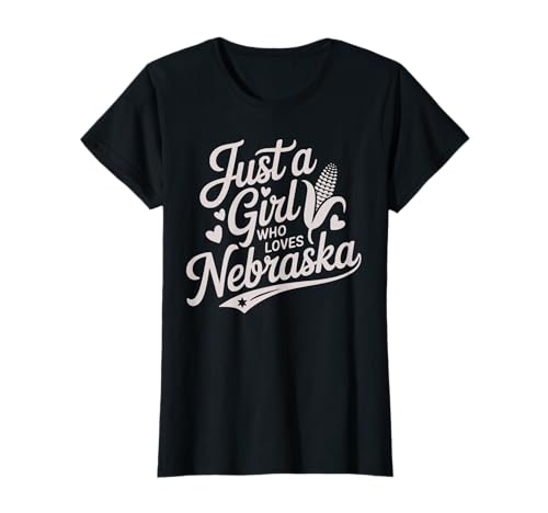 Just A Girl Who Loves Nebraska, Women's Girls Cute Nebraska Camiseta