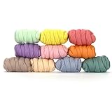 Revolution Fibers | Mixed Merino Wool Variety Pack | Perfect Wool Roving for Spinning, Needle Felting, Wet Felting, Weaving and Crafting (Pretty Pastels (Multicolored), 250 Grams)